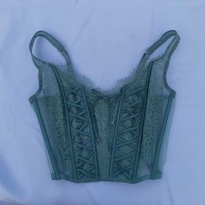 Victoria Secret Dream Angels Unlined Lace-Up Corset Top
